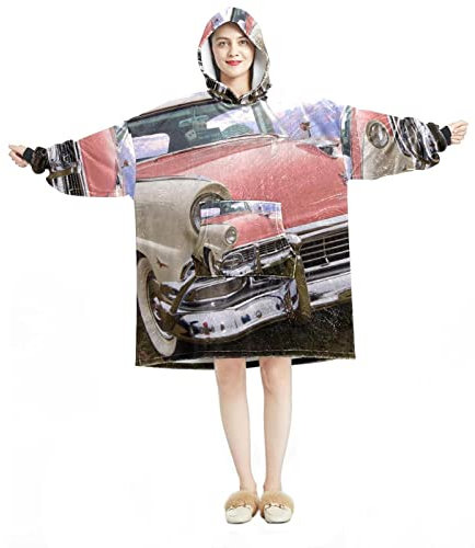 Cool Wearable Blanket Hoodie,Oversized Hooded Blanket Sweatshirt, Mehrfarbig, Einheitsgröße