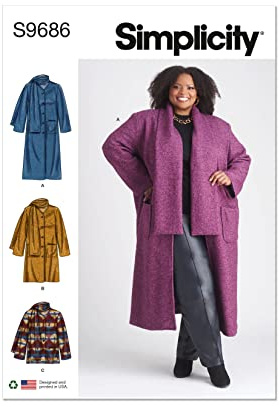 Simplicity SS9686W2 Womens' Coat and Jacket W2 (20W-22W-24W-26W-28W)