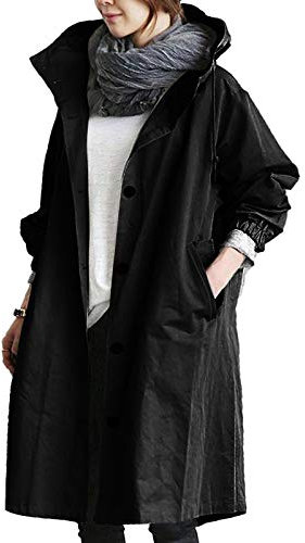Regenjacke Damen Regenmante Windjacke Atmungsaktiv Wasserdicht Jacke Winddicht Outdoorjacke Übergangsjacke Dünn Frauen Mantel Sommer Mit Kapuze Lang Reg Windbreake Leicht ReißVerschluss mit Kapuze