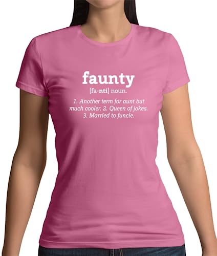 Dressdown Faunty Definition Funny - Womens Crewneck T-Shirt - Azalea - XL