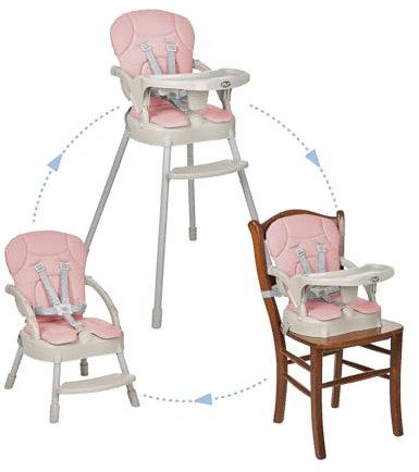 MS BabyWorld - Chaise haute BELLY pour bébé | Convertible en rehausseur et en chaise | 3 en 1 | Chaise haute pliable avec siège rembourré et repose-pieds
