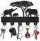 MAYJOYDIY Elephant Tree Key Holder for Wall Wood Wildlife Key Hangers 5 Alloy Hooks Decorative Key Hook Hat Key Rack 30×20cm Home Art Decor Gift Clothes Rack Wall Hanger for Wall Entryway Kitchen