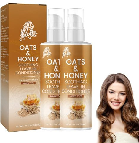 Eelhoe Hafer und Honig Leave in Conditioner, Eelhoe Leave in Conditioner, Magic Hair Care Leave in Conditioner, Hair Smoothing Leave-In Conditioner for Repair Damaged Hair (2pcs)