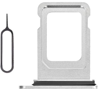 Risidamoy for iPhone 11 Pro Max Silver SIM Card Slot Replacement Single SIM Version for iPhone 11 Pro Card Tray Holder Adapter 11Promax with Waterproof Rubber Ring SIM Ejector for A2161 A2220 A2218