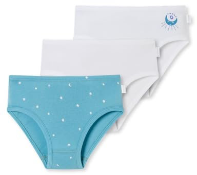 Schiesser Mädchen 3 Pack Slips Unterwäsche Feinripp - 100% Organic Bio Baumwolle - Größe 92 bis 140, Sortiert 3_181798, 116