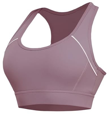 Sports Bras Women High Impact, Seamless Racer Back Padded Support Comfort Bra, Adjustable Running Bra Women High Impact, Ladies Sports Bras for Yoga Gym Workout Fitness Bean Paste Red(S)