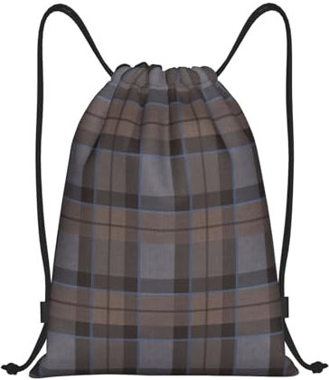 ButxeT Rucksack mit Kordelzug, Unisex-Strangtasche, Sport-Turnbeutel, lässiger Tagesrucksack, Kordelzug-Sackpack,Outlander Fraser Tartan Plaid