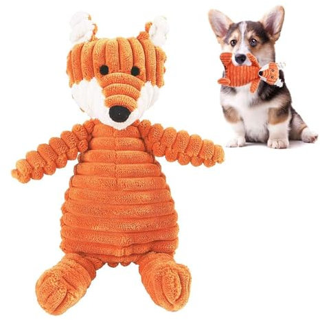 GWAWG Orange Fox Hundespielzeug - Weiches Spielzeug für kleine Hunde, attraktives Design, hilft Zähne zu reinigen, verbessert die Kaukraft, geeignet für den Innen- und Außenbereich