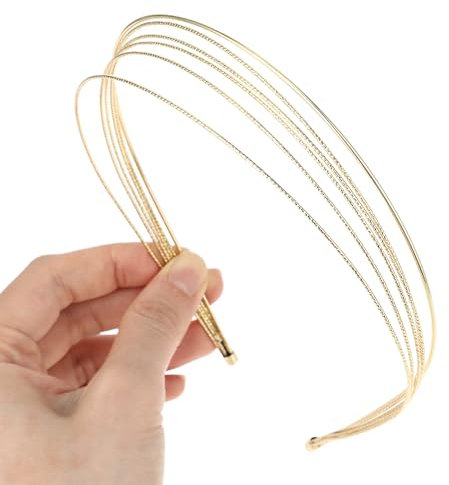 2 Stück Dünne Mehrschichtige Metall Stirnbänder für Frauen Modische Elegante Haarbänder Goldene Kopfbedeckungen Dünnschichtige Goldene Haar Accessoires für Frauen Mädchen