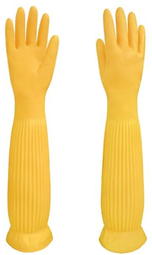 YONG-SHENG Gants en caoutchouc pour laver la vaisselle en cuisine, imperméables et résistants à l'huile, adaptés pour le nettoyage de la cuisine, le lavage des vêtements, le nettoyage de la maison, 55