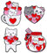 UEN 4 Stück Liebesform Katzen Emaille Anstecknadeln,Anstecker Pin,Niedliche Tier Emaille Brosche,Cartoon Tier Anstecknadel,Pins Anstecker,Für Jacken,Dekorative Revers,Kleidung,Rucksäcke