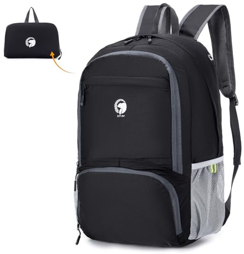 YOODI 45x36x20cm easyJet Reiserucksack Handgepäck Flugzeug, Faltbarer Wasserdicht Nylon Travel Backpack 30L Groß Rucksack für Damen, Herren, Reisen, Sport, Klettern, Radfahren