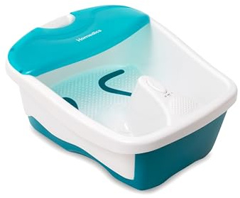 Homedics Deep Relaxation Foot Spa and Massager with Heat, White/Blue | Keep Warm Technology, Relaxing Bubbles, Smooth Footbed, ACU-Nodes for Gentle Massage, up to 10.5 UK Size Feet