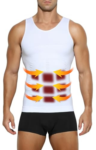Casey Kevin Faja Chaleco Hombre, Camiseta Reductora Compresión, Camisa de Compresión Slim para Hombres, Alta Elasticidad Body Shaper Chaleco(Tamaño: S-XXL)