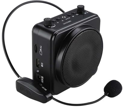 EBAYTV Amplificateur Vocal, Amplificateur Vocal Portable 22W PA, avec Casque sans Fil UHF, Microphone, Haut-Parleur, Booster Vocal, Batterie 2200mAh