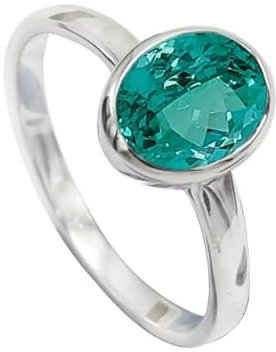 Ring aus 925er-Sterlingsilber, grüner Paraiba-Turmalin, im Labor gewachsener Edelstein, Ring für Herren und Damen, Größen, handgefertigter Schmuck JSR-1078AS_68 (21.6)