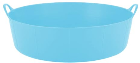 Red Gorilla 35 Litre Large Shallow Flexible 2-Handled Recycled Tub Dog Pool Bath Weather Resistant Multi Purpose for DIY Builders Gardening (Sky Blue)