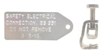 Radiator Earth Clamp With Safety Label - Adjustable Electrical Bonding Strap for Cable Wire - Silver - 1 PCS