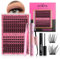 AIWEITA Wimpern Extensions Set 280PCS DIY künstliche Wimpern Einzelne Selbstanwendung Wimpern Natürliche Wimpern Cluster für Anfänger Fluffy Lash Clusters Set Mit Bond&Seal Und Pinzette (C+D, 8-16mm)