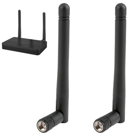 2 Pack WiFi Antenna, Dual Band RP-SMA Aerial 2.4GHz 5.8GHz 3dBi Gain Female Aerial External Connector for WiFi Router Wireless Network Card USB Adapter Video Surveillance Monitor Desktop PC IoT Device