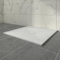 Aquariss Plato de ducha cuadrado blanco de 1000 x 1000 mm con trampa de residuos, efecto pizarra, base antideslizante para recintos de baño y salas húmedas