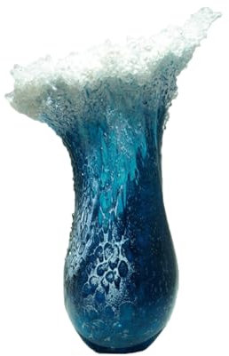MinkeyBear Vase mit Ozean-Motiv, Kunstharz, handgefertigt, künstlerische Tischdekoration, für Zuhause und Büro, Blumenarrangement