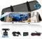 NHOPEEW 7 pulgadas Espejo Dash Cam con Vista Delantera y Trasera Cámaras Duales - Sensor de Gravedad/Visión Nocturna/Grabación en Bucle/Detección de Movimiento/Monitor de Aparcamiento + 64G Tarjeta SD
