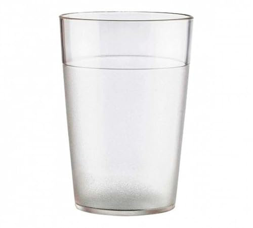 Villaclinic. Vaso de Policarbonato 250cc 12 unidades Reutilizable, Transparente, Irrompible, para Agua, zumos, etc, apto mircroondas y lavavajillas, apilable