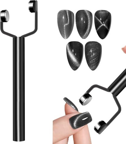 3 IN 1 Nail Magnet Tool Y Shape Cat Eye Gel Polish Nail Magnet Pens, Powerful Force 3D Magnetic Double Head Multifunctional Design Portable Handheld for Salon Studio Home Manicure
