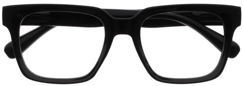 OPULIZE ERA Blue Light Glasses - Clear Lens - Anti-Reflective and Anti-Glare - UV400 Protection - Oversized Frame - Computer and Screen Glasses - Black - Men Women - +0.00