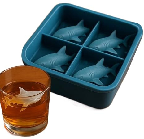 Shark Molds Silikon | 3D-Eiswürfelform für Whisky in Haiform – Tablett Form Haifisch niedlich für Getränke, Kühlschrank, Haus, einfache Freigabe
