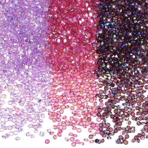 TOAOB 5000 Stück 3mm Lila Serie Acryl Kristalle Diamanten Tischstreuerdeko | Konfetti Klare Strasssteine für Tischdekoration Hochzeit Braut Dekoration Vasenperlen