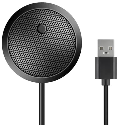 Kioylmo Microphone USB de Conférence, Micro D'ordinateur de Bureau Portable