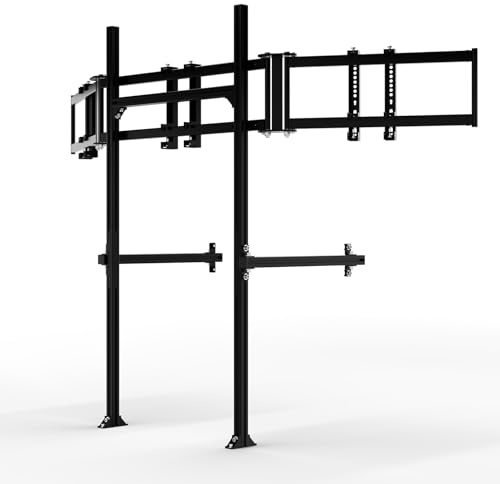 Minneer 3030 Aluminium Triple-Screen Mount, Suitable For The 3060 Racing Cockpit, Does Not Include The Monitor, Steering Wheel, Pedals Or Other Electronic Components