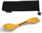 Wild Peak Plastic Spork - Lightweight & Strong All in one Spoon, Fork, Knife Cutlery with Optional Storage Bag ▲ (Golden Yellow, with Storage Bag)