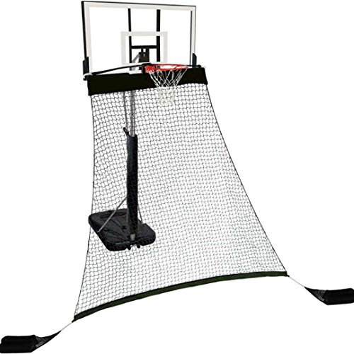 Hathaway Return System for Shooting Practice with Heavy Duty Black Net Rebounder Basketball-Rückkehrsystem für Schießübungen mit strapazierfähigem, schwarzem Polyester-Netz, 120 L x 60 W x 108 H