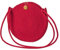 LaFiore24 Schultertasche Crossbody-Bag Umhängetasche Damen Ibiza Bali Style Rund Rot