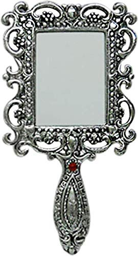 Garden Of Arts Handspiegel, Aluminium, Antik-Stil, silberfarben