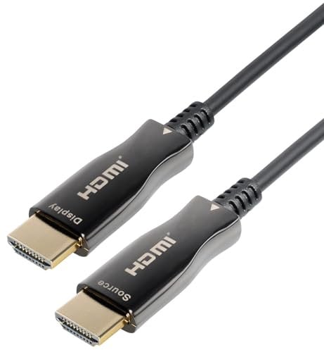 MAXTRACK aktives HDMI® Glasfaser Kabel mit Ethernet C508-30ML - HDMI 2.0, 4K UHD, 4K@60Hz, 3D, HDR, HDCP 2.2, YUV 4:4:4, mit optischem Wandler, bis zu 100m Reichweite