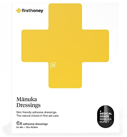 First Honey | Heftpflaster mit Manuka-Honig in medizinischer Qualität | Medikamentenfreie Erste-Hilfe-Behandlung von Schnittwunden, Wunden und leichten Verbrennungen | Fördert eine schnellere Heilung