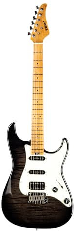 EART NK-C3 E-Gitarre mit 6 Saiten Ahorngriffbrett Solid Body Rechtshänder, Edelstahl Bünde, Schwarz…