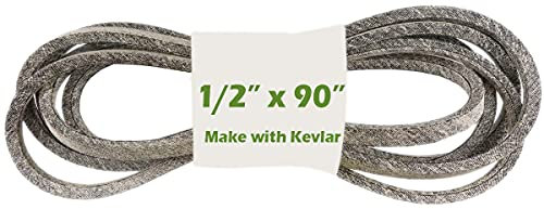 Courroie de coupe pour tondeuse à gazon 1/2 x 228,6 cm avec Kevlar compatible avec Ariens 21546076, AYP 105732X, 532193214, Craftsman 125907X, et Poulan 532125907, Simplicity 1716854