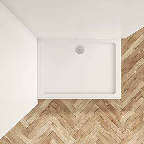 Huiyang 1000 x 800mm New Stone Tray Shower Enclosure Walk in Bathroom Rectangle + Free Waste