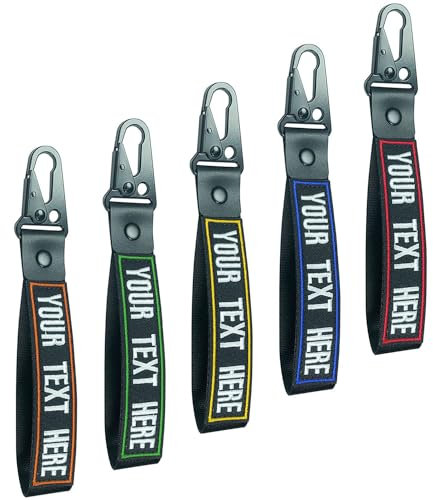 Brillina r Handgelenk-Schlüsselanhänger, benutzerdefinierter Text und Telefonnummer Nylon-Schlüsselanhänger, Wristlet-Lanyard-Schlüsselanhänger für Key Car Belt Wallet Rucksack, Schwarz, 20cmx2.54cm