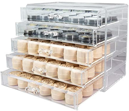 Guolich 5 Tier Nail Art Decoration Storage Box Transparent Acrylic Nail Art Jewelry Accessories Storage Box Rack Shelf Display Stand Holder for Cosmetic Jewelry