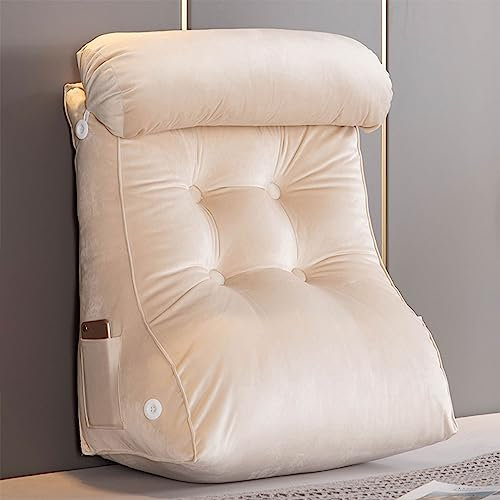 AMZZHAO Lesekissen,Rückenkissen,Keilkissen,Erwachsene Reflux Kissen,Abnehmbares multifunktionales Kissen mit großer Taille,mit Nackenrolle,ideal als Lesekissen für Bett