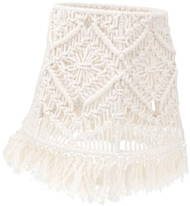 DOITOOL 1stk Lampenschirm Aus Baumwollseil Stehlampe Lampenschirm Makramee-laterne Stehender Lampenschirm Boho Lampenschirm Pendelleuchtenschirm Baumwolle Weiß Wohnzimmer Hängen Bilden