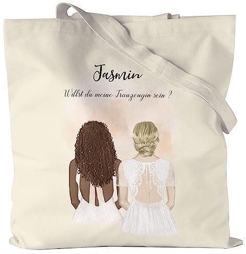 Kiddle-Design Trauzeugin Jutebeutel Personalisiert Brautjungfer Fragen Frage Danke-Geschenk für Freundinnen Braut Brautjungfern & Brautparty Grußkarte