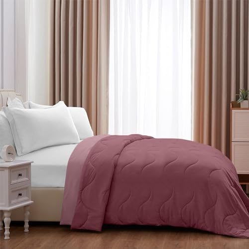 IlGruppone Trapunta Invernale Piumino Tinta Unita Double Face Caldo Piumone Prodotto Italiano Imbottitura Coperta Anallergica Traspirante - Zephir-Orchidea - Piazza e mezza