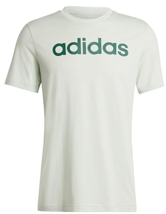 adidas Herren Essentials Single Jersey Linear Embroidered Logo Tee, Linen Green F22, S